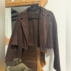 Worn Once! Zara Fringe Jacket Size Medium